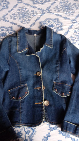 jaqueta jeans com elastano