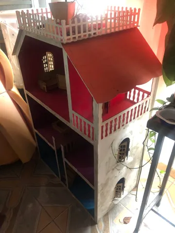 Casa Casinha da Barbie em mdf 110cm de Altura+ 22 Móveis