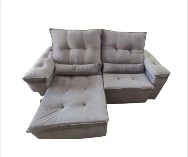 Sofá 2,20m Retrátil Reclinável C/ Pillow Super Lindo Fazemos Entrega
