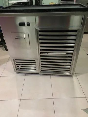 Freezer pedra gelada para fazer Sorvete na Pedra, em aço inox. 220V