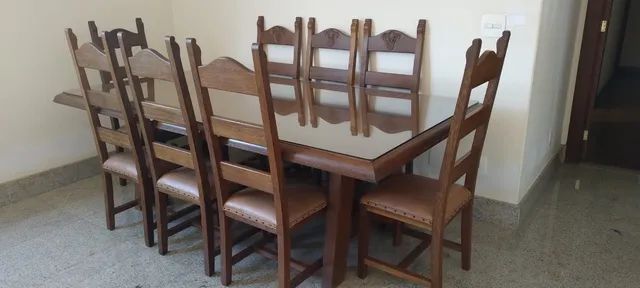 Conjunto de mesa em sucupira com 8 cadeiras - Foto 4