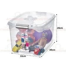 Caixa 29l organizadora tampa transparente com trava Sanremo Sr941