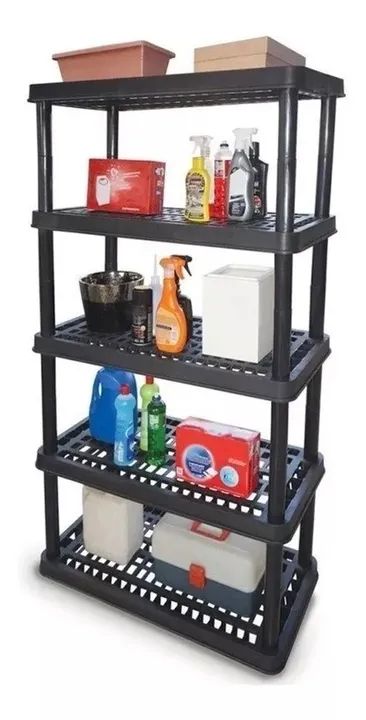 Estante Modular Com 5 Prateleiras Suporta Até 250kg Preto 