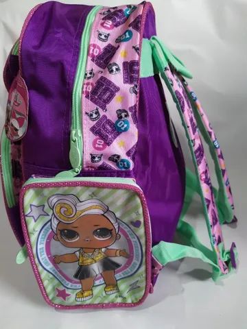 R$79,99 kit mochila infantil mochila escolar lol reforçada novo linda 40x36x15cm - Foto 2