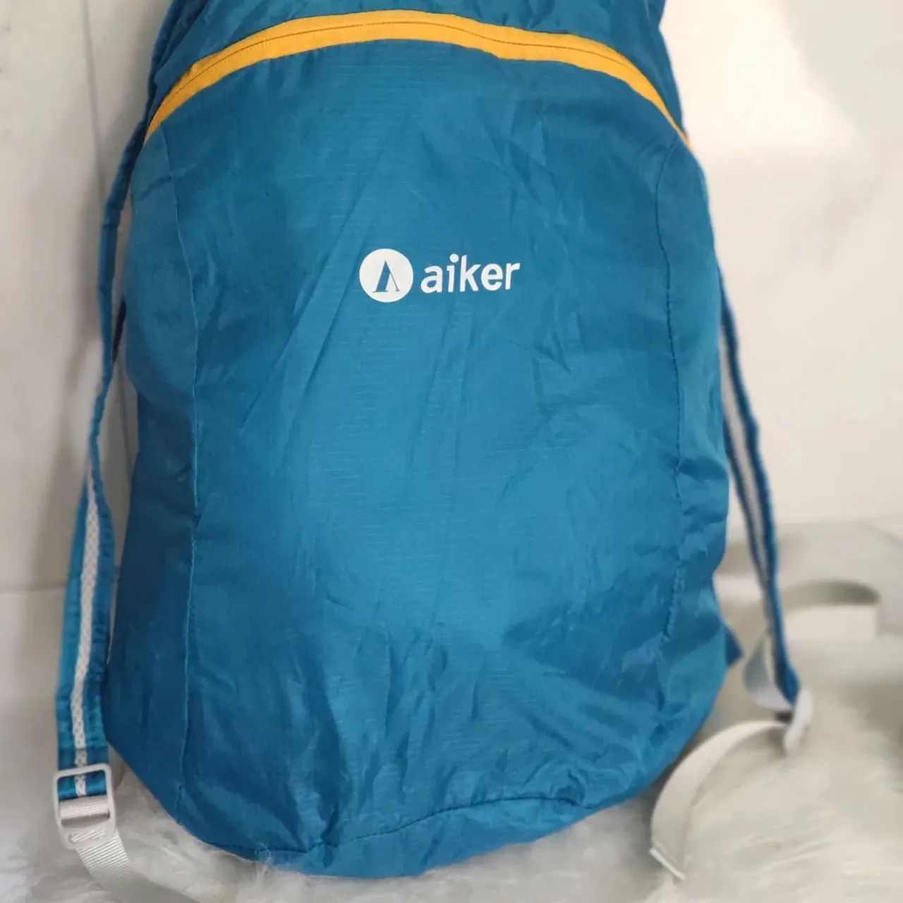 Mochila dobrável à prova d'água Aiker para viagens, caminhadas e uso diário - Azul - Foto 3