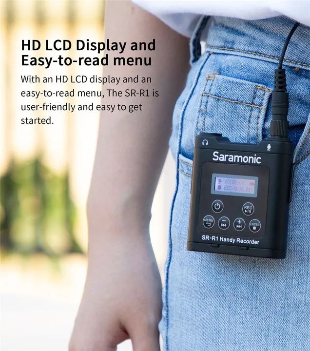 Gravador de Áudio Portátil Saramonic SR-R1 com Microfone Lavalier - Foto 4