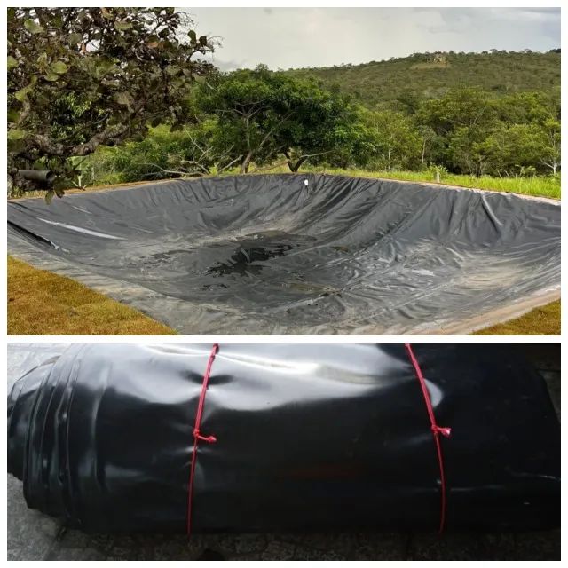 Lona Preta Decoração/Impermeabilização de Lagos/Coberturas Geomembrana 0,60 mm Pead 10 x 4