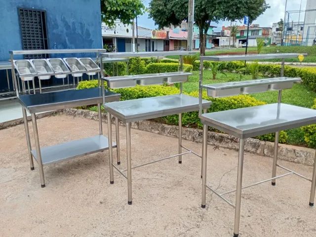 Mesas condimentadoras inox a pronta entrega_ vários modelos e medidas  - Foto 3