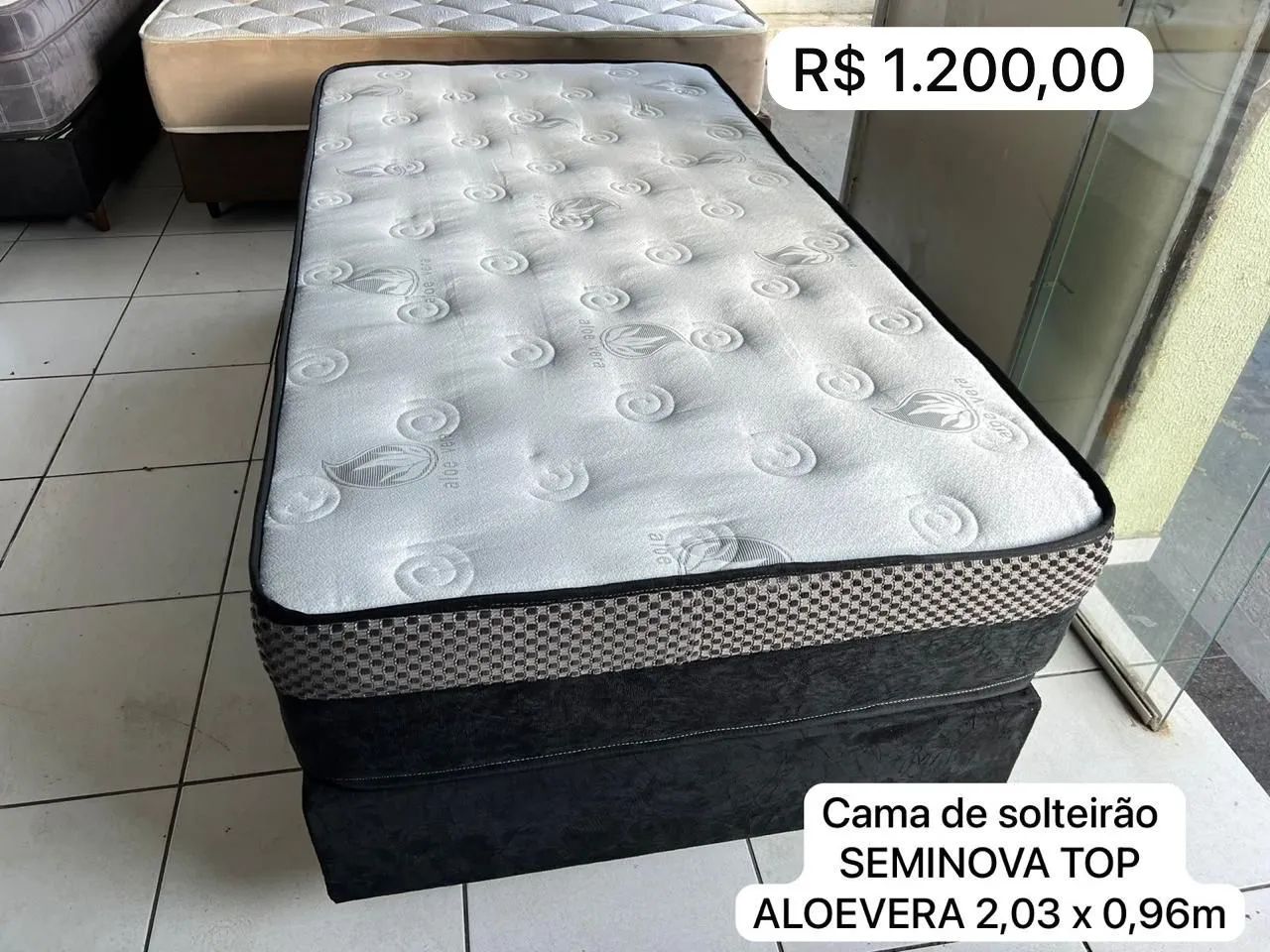 Cama Box Solteirão Seminova Aloe Vera