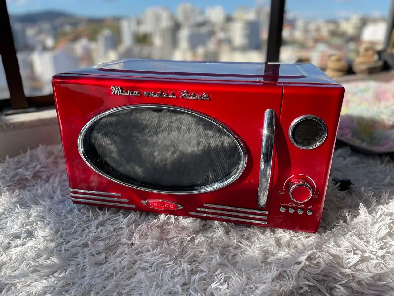 Forno Micro-ondas Philco Retrô Vermelho - Excelente Estado!