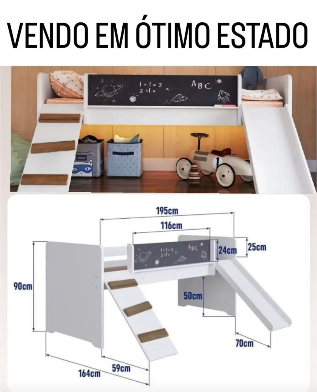Cama Playground com Escorregador e Rampa