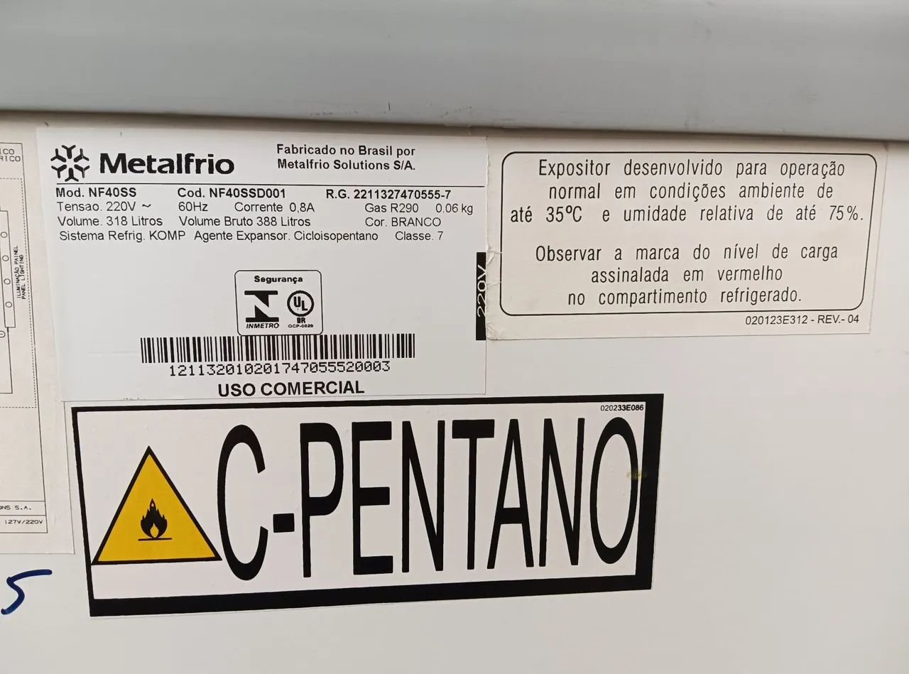 0_oページ Freezer Expositor Metalfrio 400LNF40SS - Gastronomia e Hotelaria