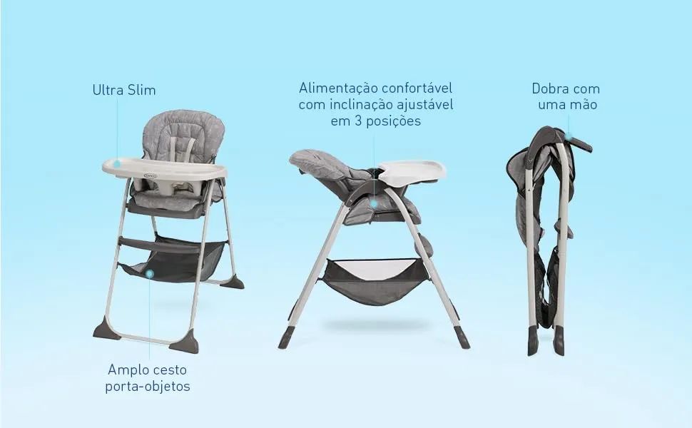Cadeira de Alimentação GRACO - Dobrável e Reclinável - Foto 2
