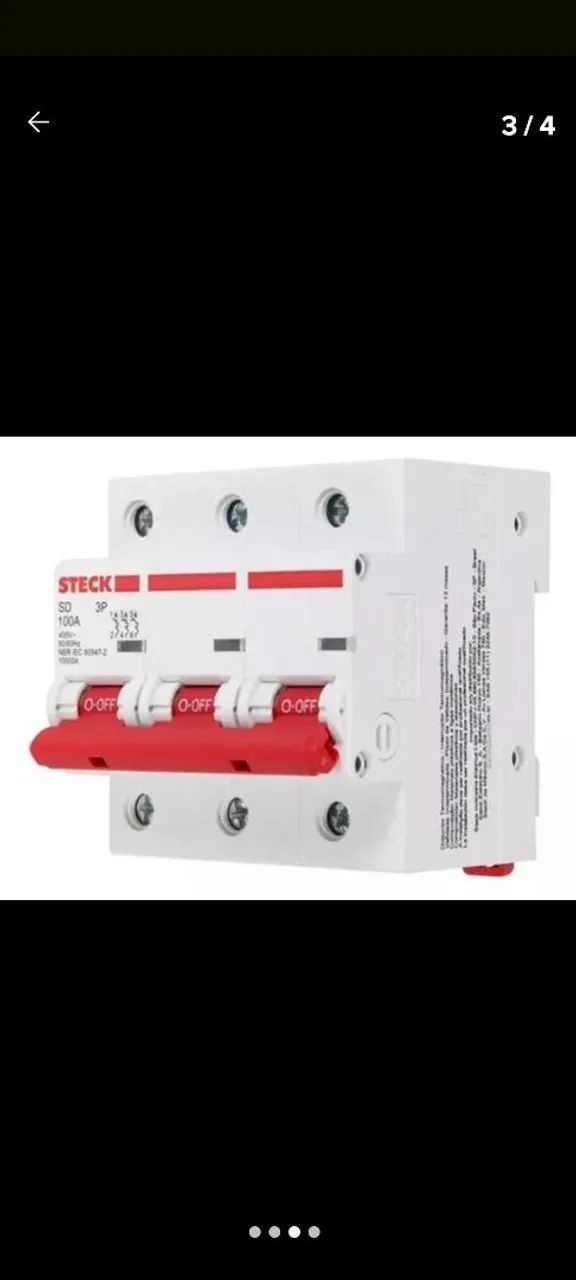 Disjuntor Steck 3P 10000A Novo - Foto 2