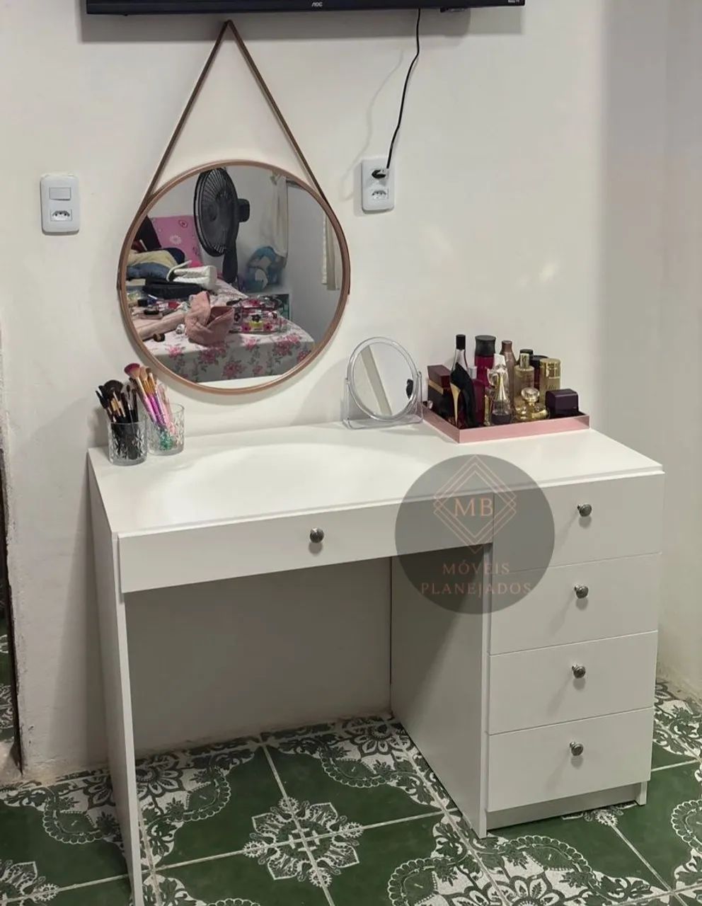 Penteadeira  com 5 gavetas nova 100% mdf branco 