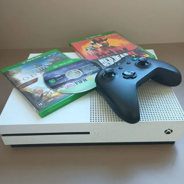 Microsoft Xbox One S 400GB Standard branco Consoles de Vídeo