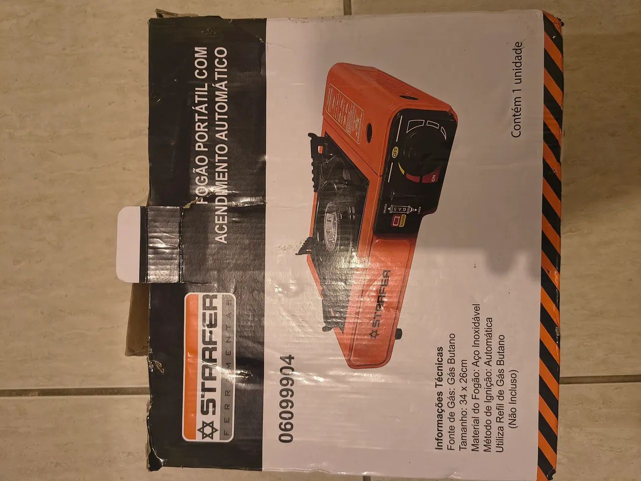 Fogão portátil com acendimento automático