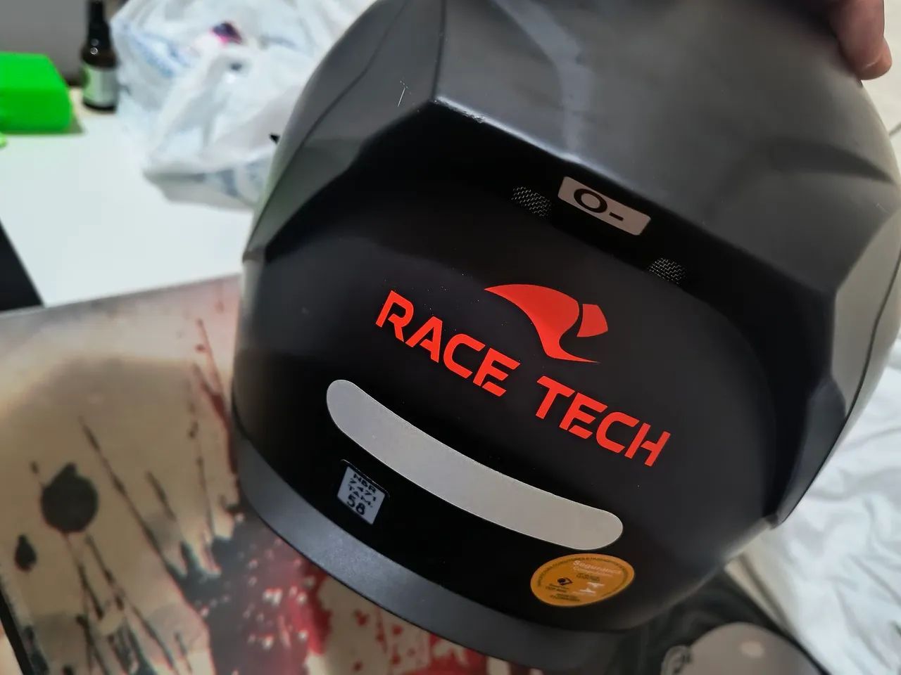 Capacete RACE TECH TM58 - PRETO. NOVINHO. - Foto 5