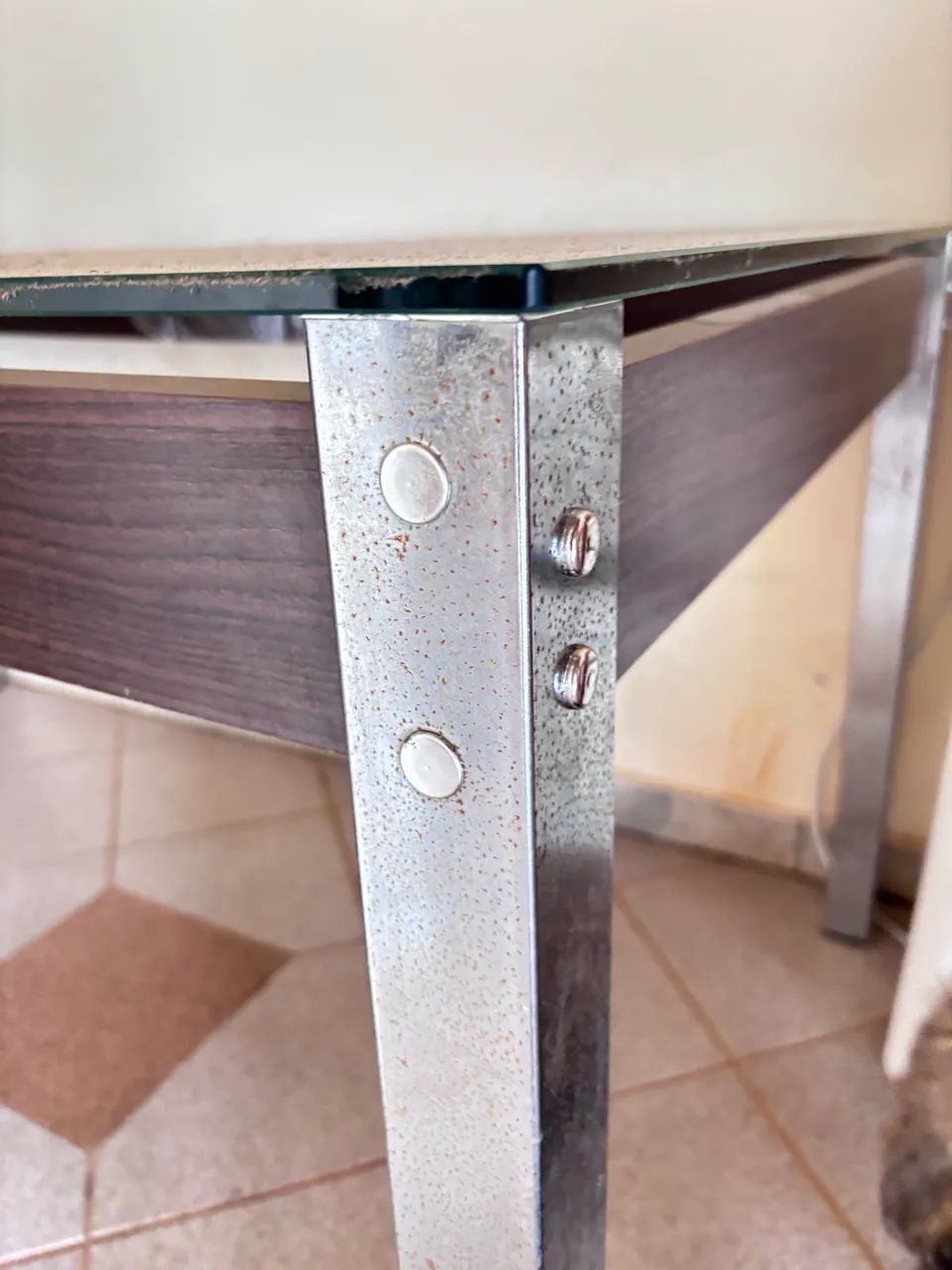 Mesa de Vidro Cromada - Grátis 4 cadeiras64352681935745121