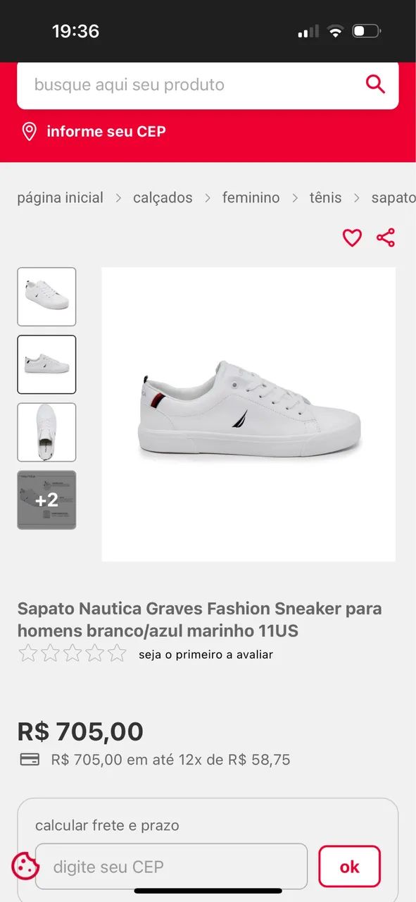 Tênis Nautica branco USA, confortável e estiloso 