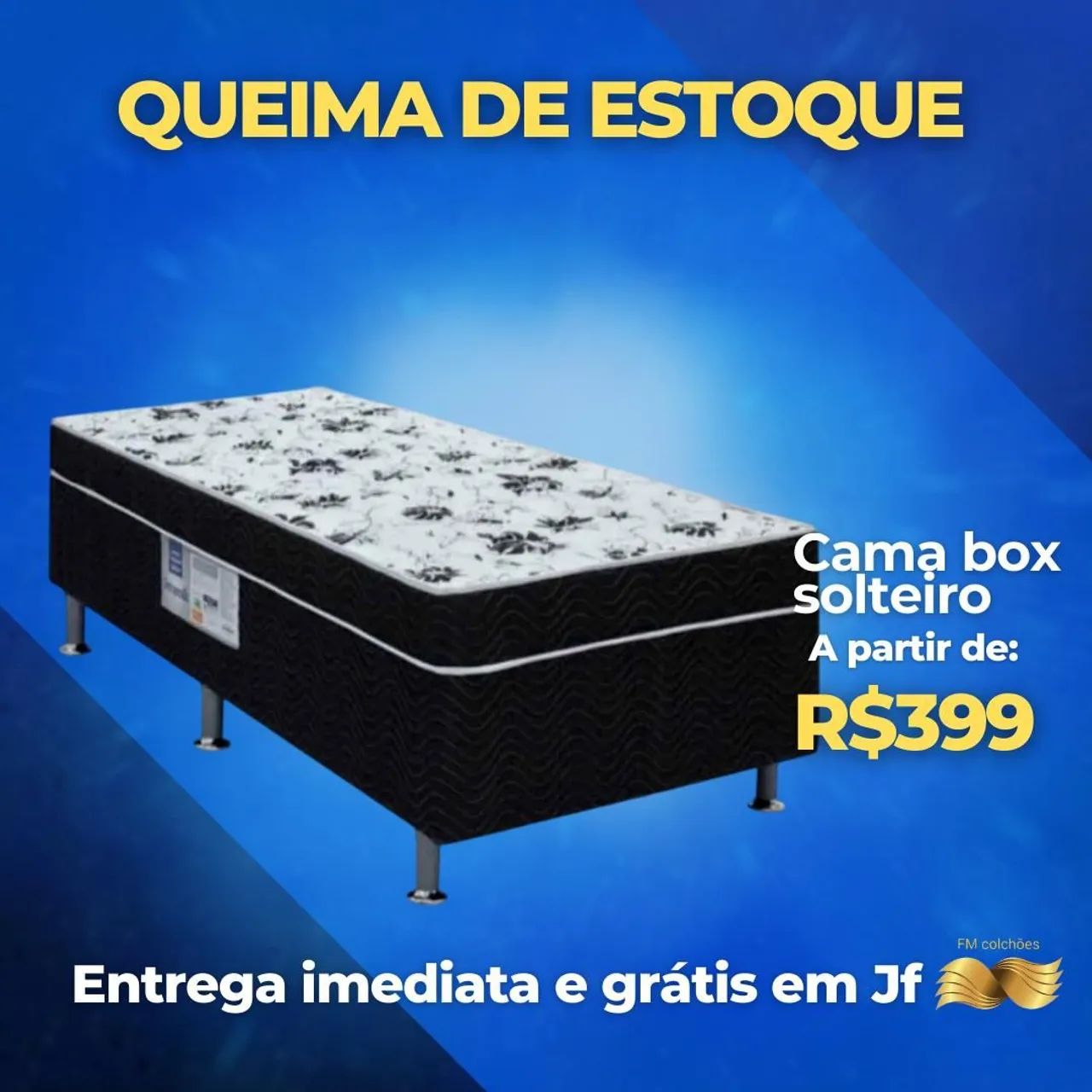 Cama Box Solteiro - Entrega Grátis em JF - R$399