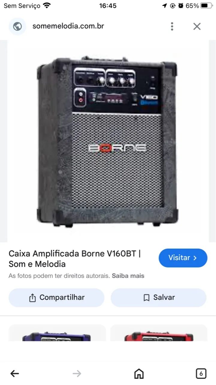 Caixa Amplificada Borne V160BT