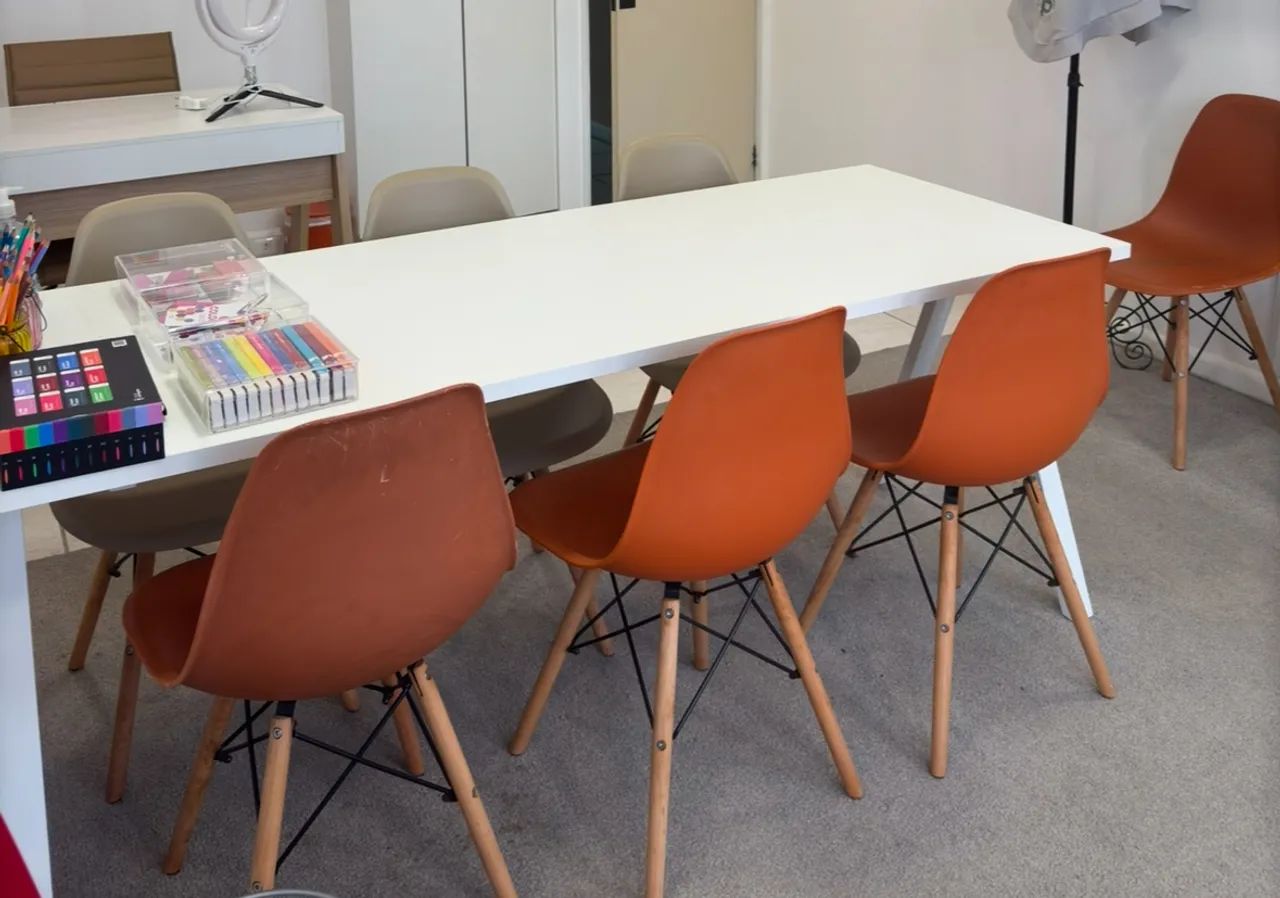 Mesa de Jantar  Branca Moderna