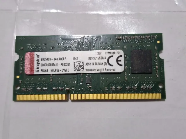 Memória Ram Color Verde 4gb 1 Kingston Kcp3l16ss8/4