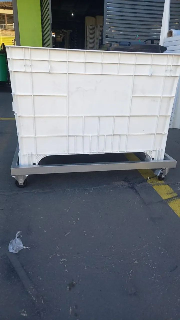 Carrinho de Transporte para Caixa de Plástico