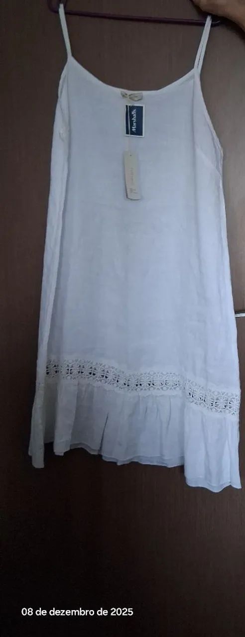 Vestido branco de linho - novo