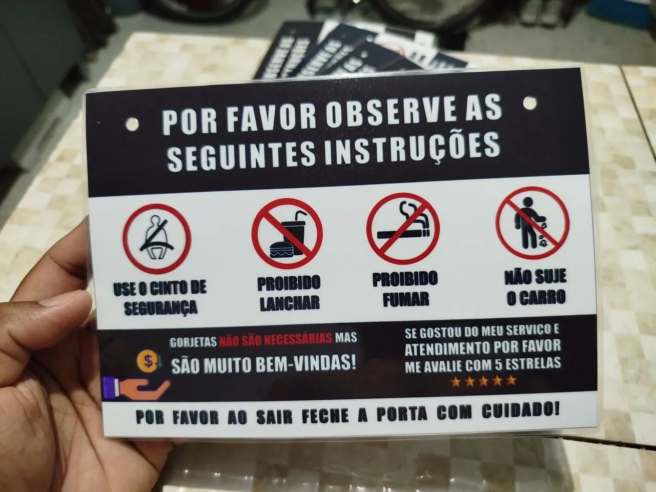 Plaquinha de Instrução para Uber - Foto 4