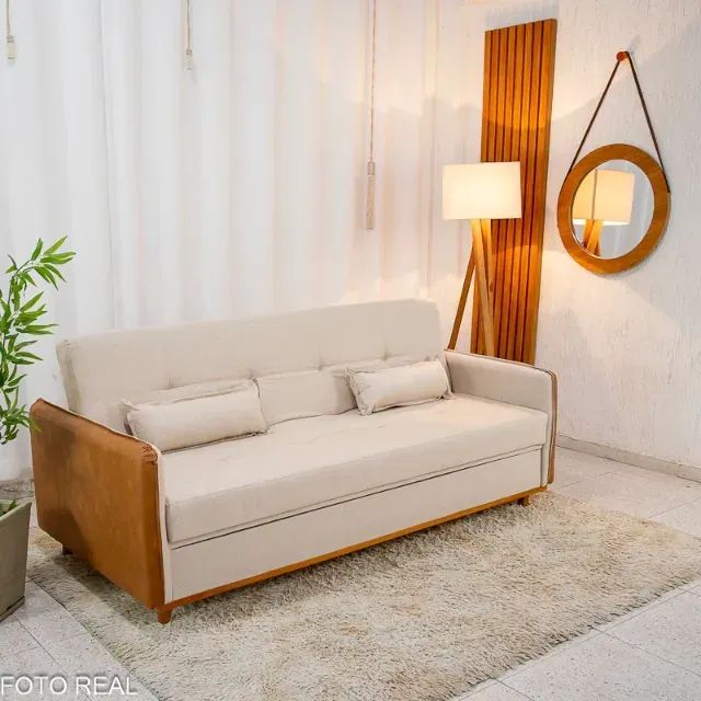 Sofá Cama Ipanema com Baú Linho 2,00m - Produto Novo!  Pronta Entrega!   - Foto 4