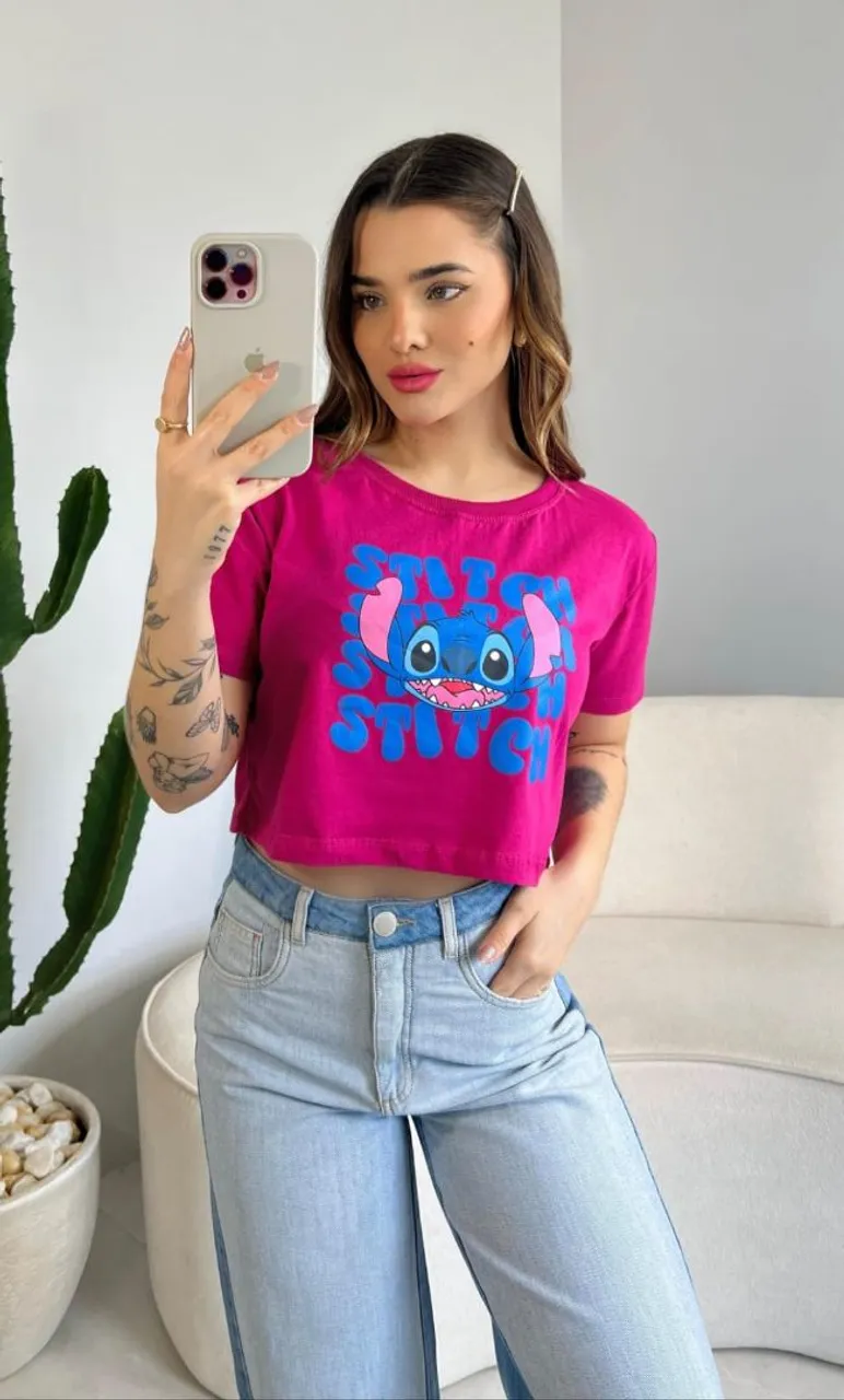 Blusa cropped Stitch