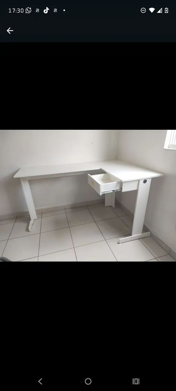 Gd soluções móveis planejados Mesa de Escritório em L branca - Foto 4
