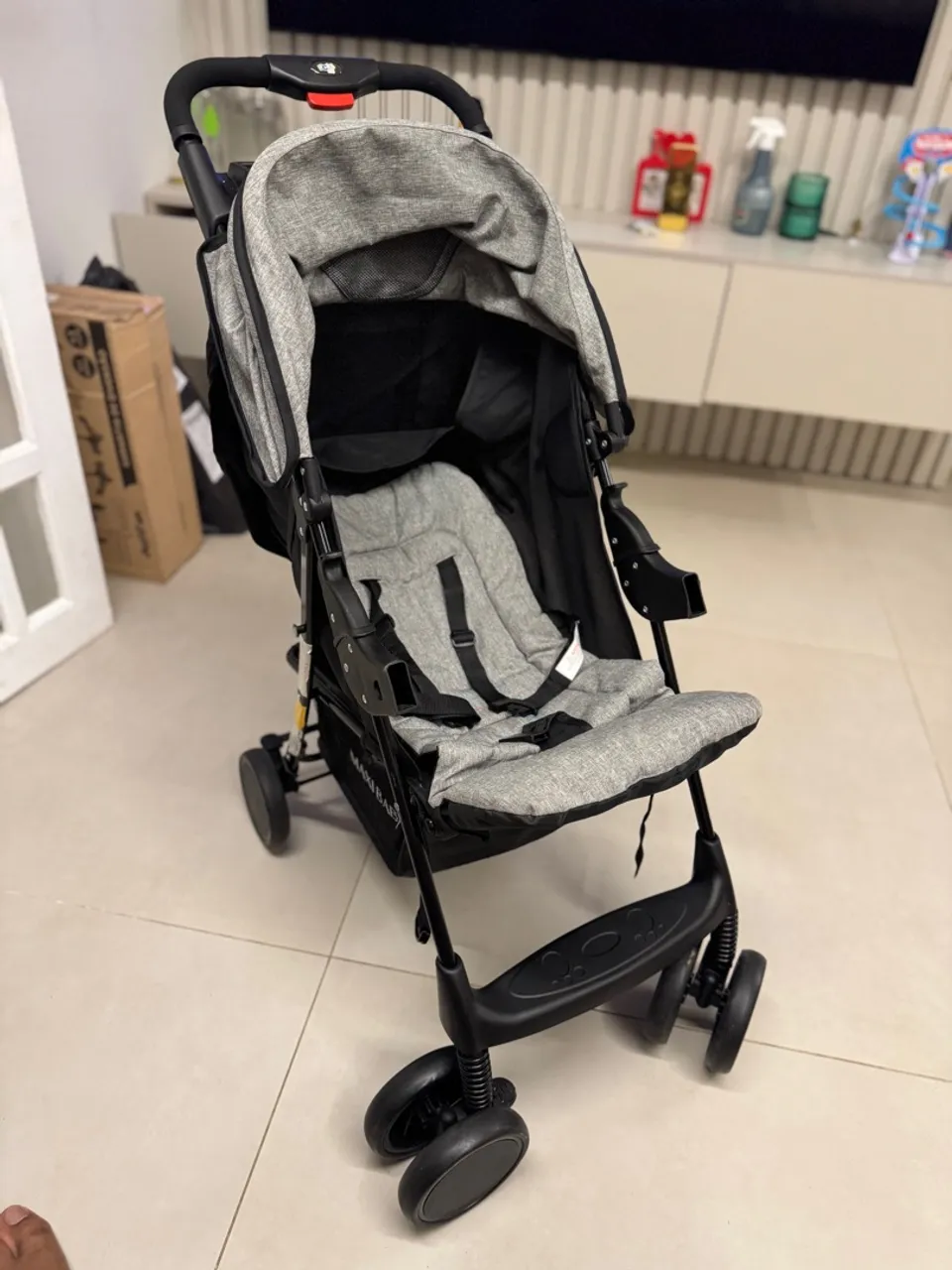 Carrinho Bebê Passeio Até 15kgs Allday Cinza - Maxi Baby