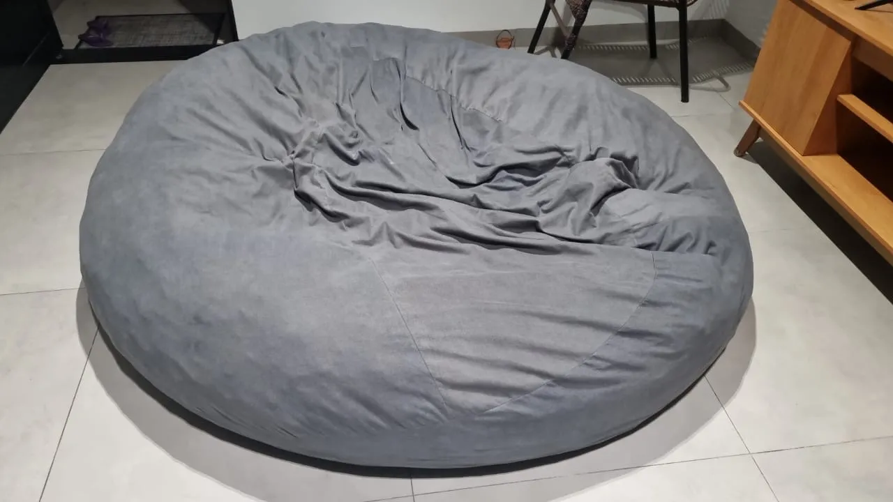 Puff Gigante Cinza Confortável