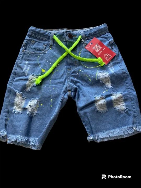 Shorts Jeans Desfiado Masculino - Foto 3