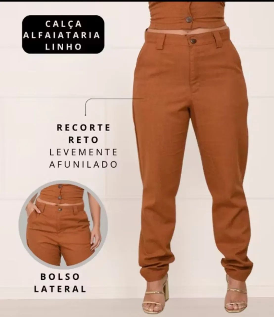 Calça Marrom de alfaiataria Top