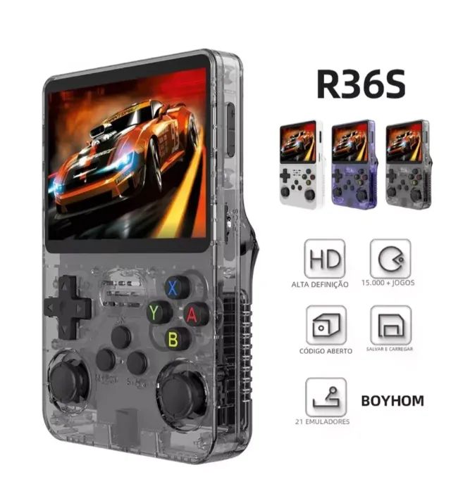 Console Portátil R36S Retro Video Game + Cartão de 64GB com 15 Mil Jogos - Foto 4