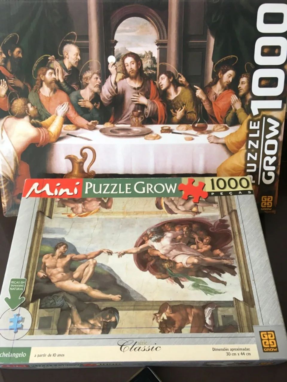 Quebra-Cabeça Puzzles Clássicos Grow - A Última Ceia & A Criação de Adão (faltando peças) - Foto 4