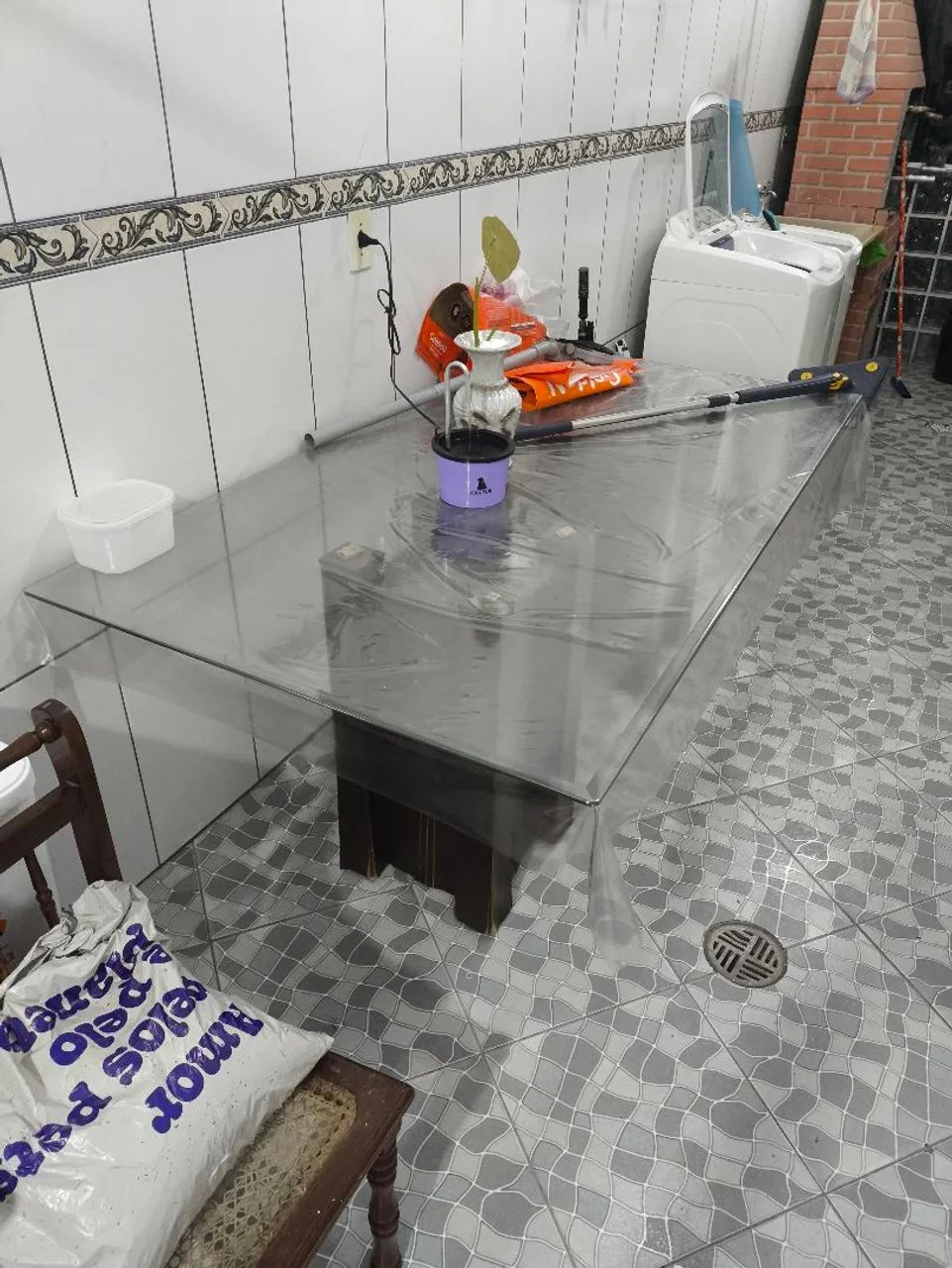 Mesa de vidro 1,70 x 1,00