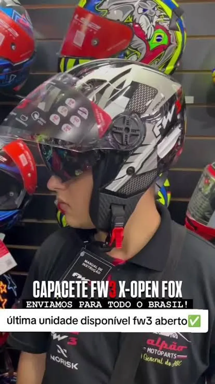 Capacete FW3 X-Open Fox - Última unidade!
