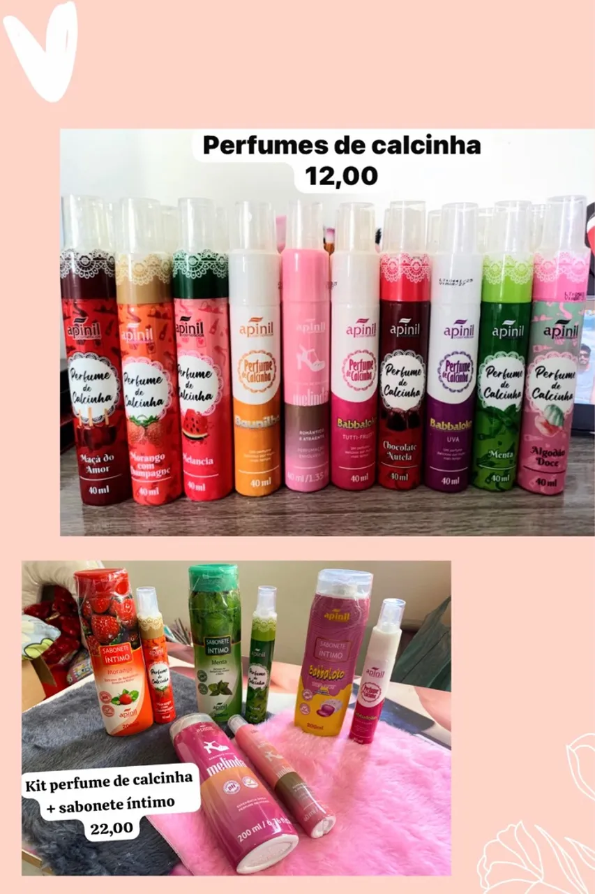 Kit Perfumes de calcinha várias fragrâncias