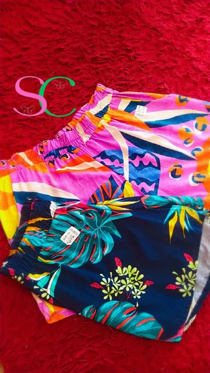 Shorts estampados femininos