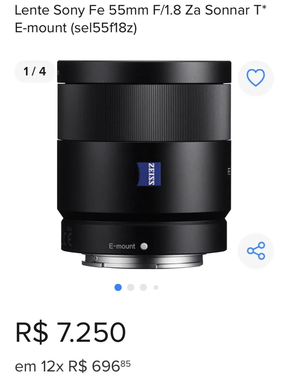 Lente Sony 55mm 1.8 - Foto 2