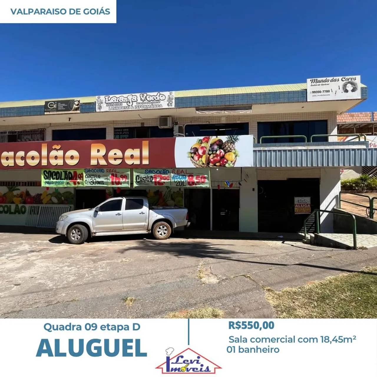 Alugo sala comercial com 18,45m² na comercial da Etapa D.