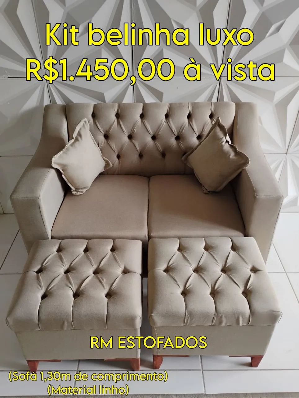 Kit sofá de espera no Material linho  - Foto 2