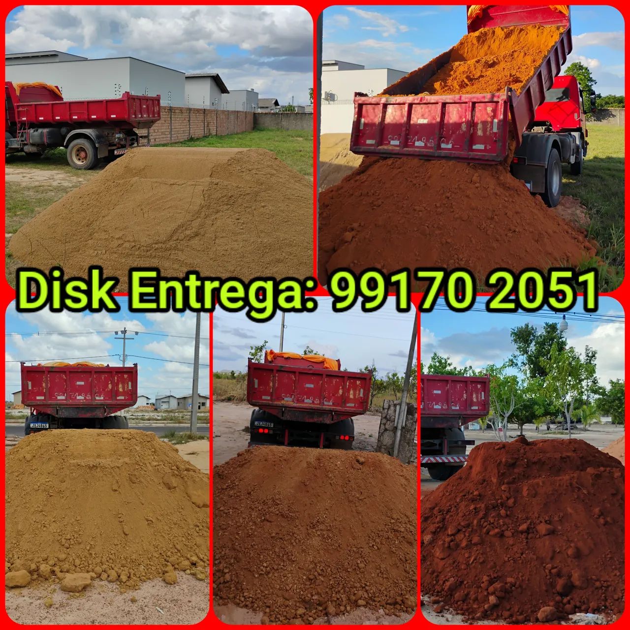 Areia Barro Brita Seixo Piçarra Aterro Terra preta