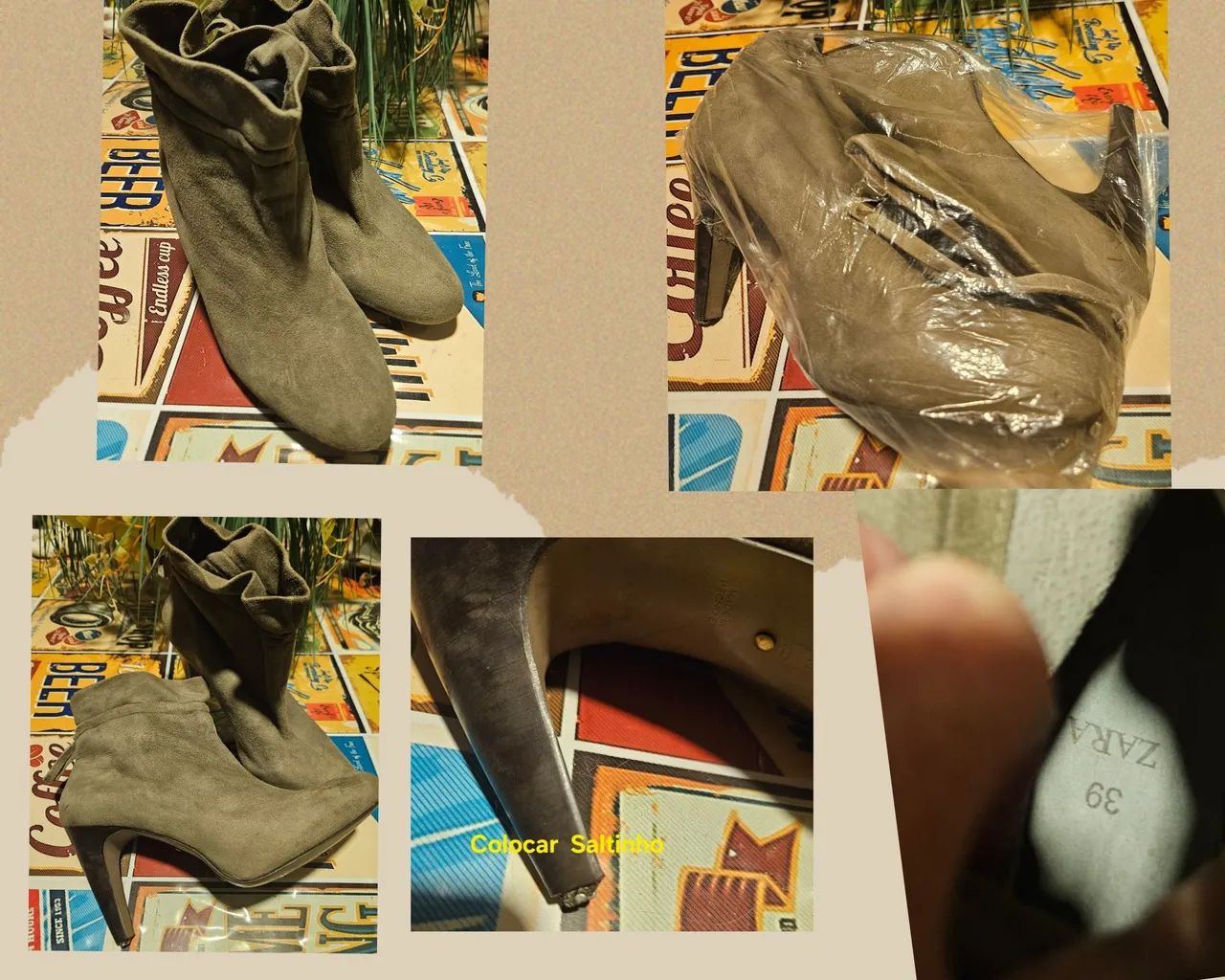 BOTA NOBUCK CANO CURTO ZARA - Foto 2