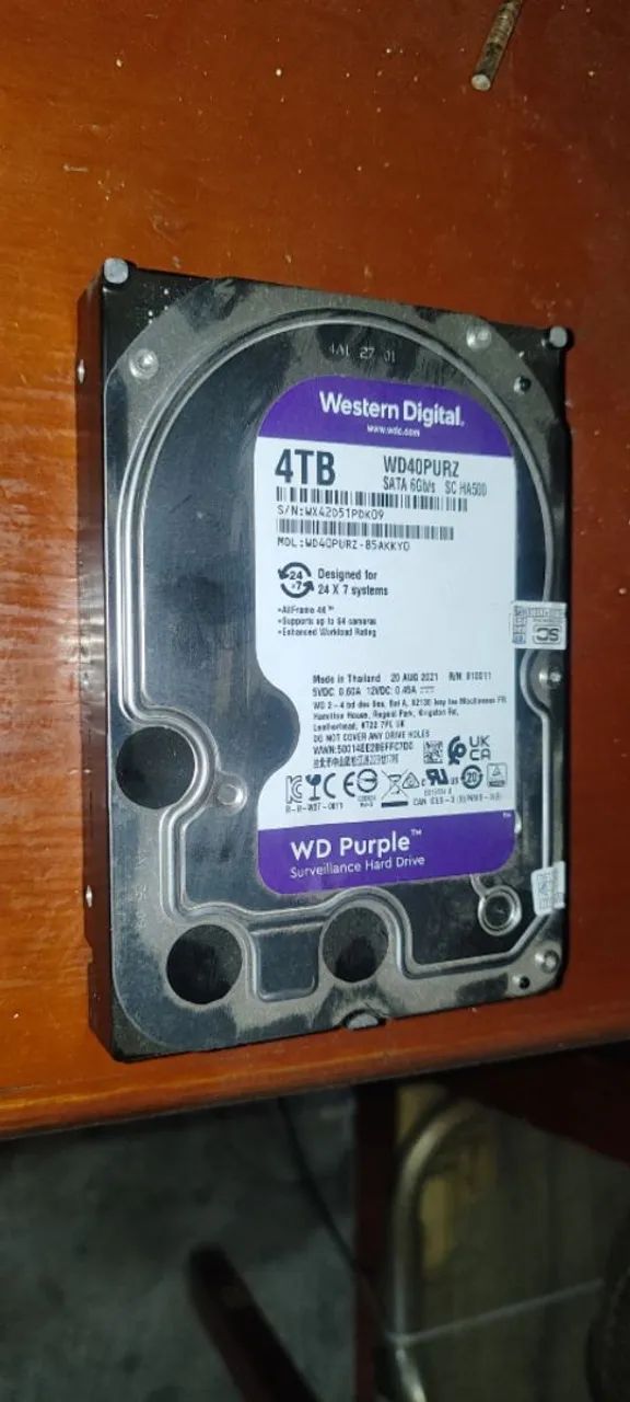 HD WD Purple 4TB Surveillance - semi novo  - Foto 4